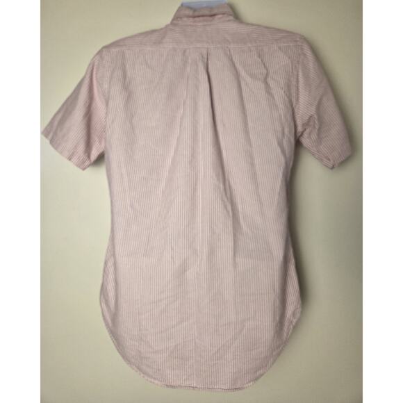 Ralph Lauren Custom Fit Mens Pink Striped Short Sleeve Button Up Shirt Size S - Picture 4 of 6